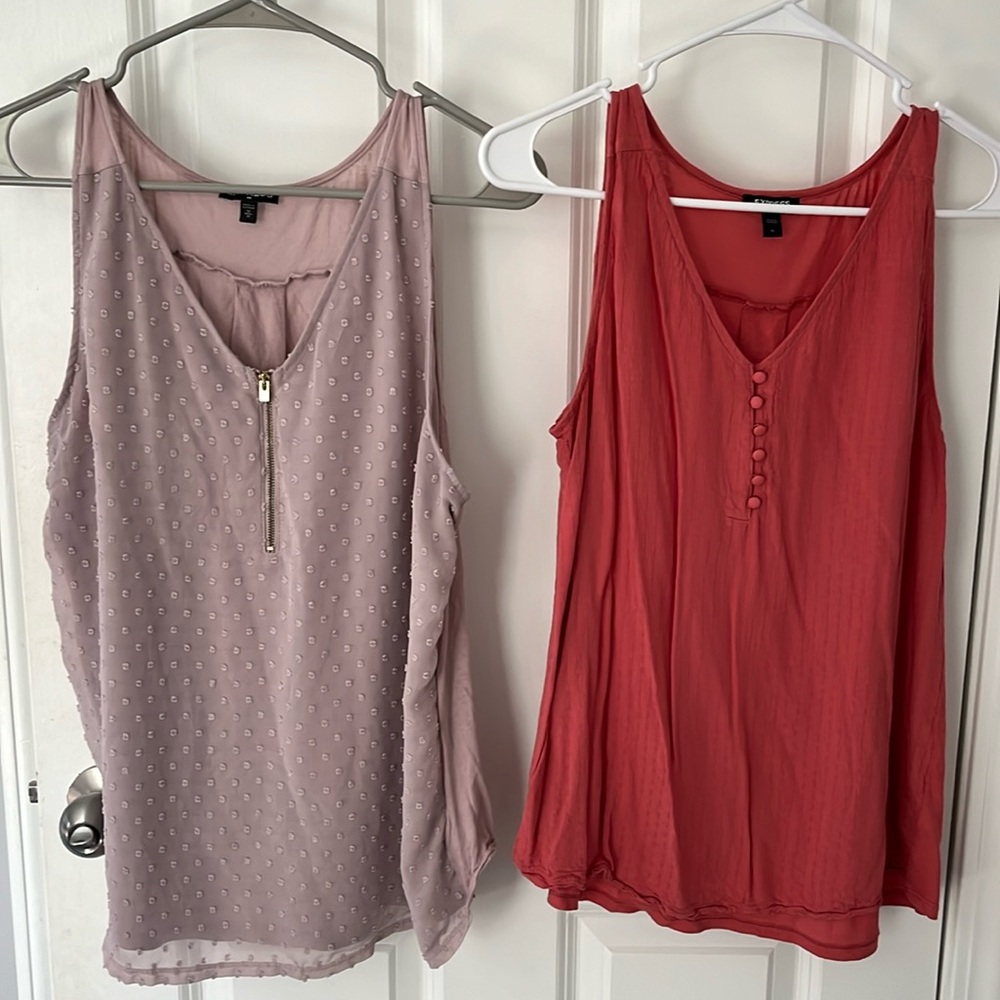 Two Women’s Express Sleeveless Tops, Medium